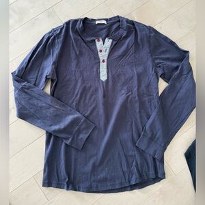 Classic Navy Long Sleeve Henley by J.Crew